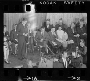 Sen. Edward Brooke addressing Richard Nixon campaign rally at Somerset Hotel