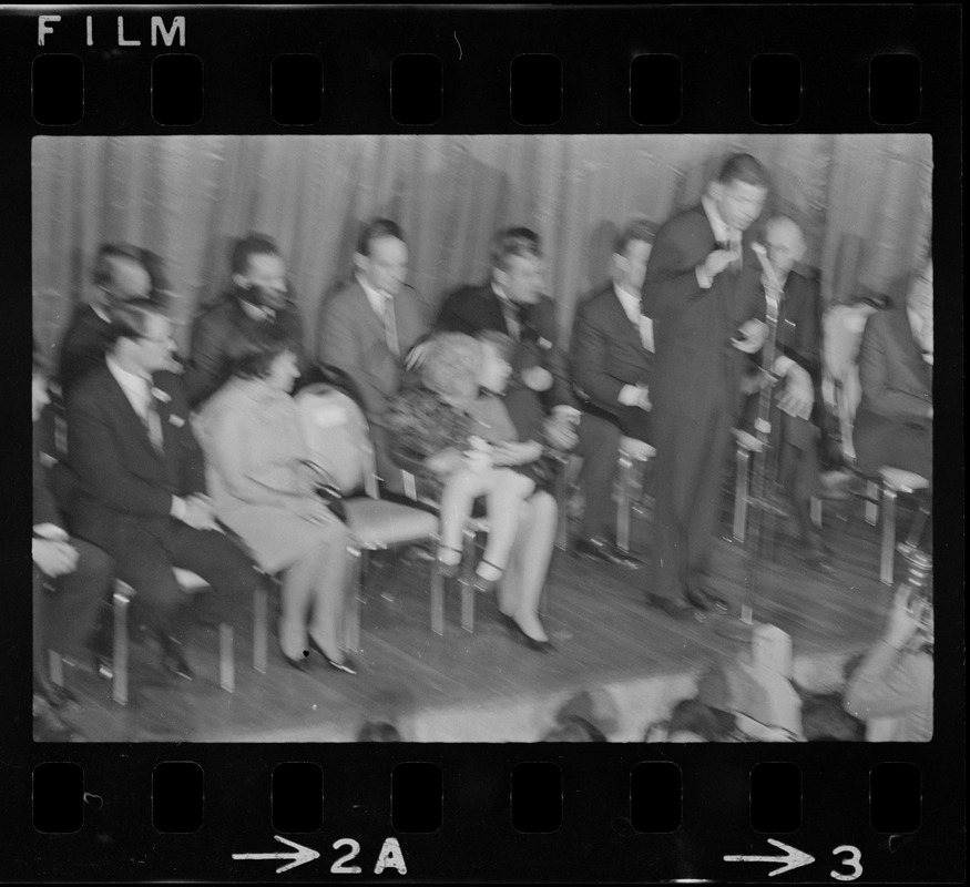 Sen. Edward Brooke addressing Richard Nixon campaign rally at Somerset Hotel