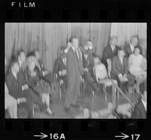 Richard Nixon during campaign rally at Somerset Hotel