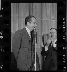 Richard Nixon during campaign rally at Somerset Hotel