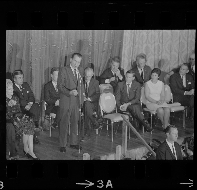 Richard Nixon during campaign rally at Somerset Hotel