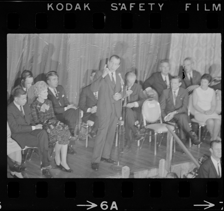 Richard Nixon during campaign rally at Somerset Hotel