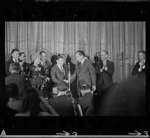 Gov. John Volpe and Richard Nixon at campaign rally at Somerset Hotel