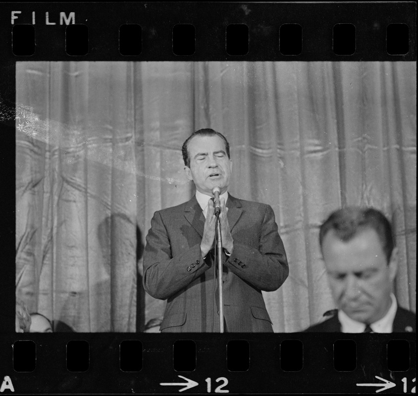 Richard Nixon during campaign rally at Somerset Hotel