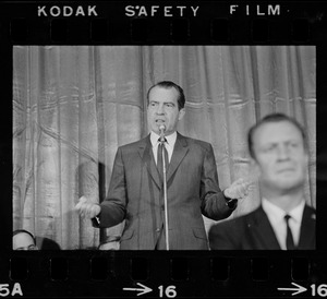 Richard Nixon during campaign rally at Somerset Hotel