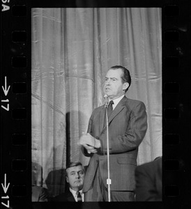 Richard Nixon during campaign rally at Somerset Hotel