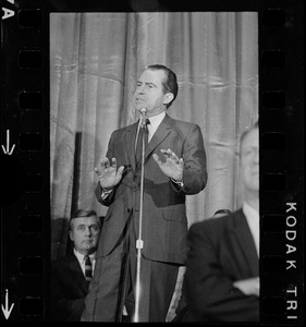 Richard Nixon during campaign rally at Somerset Hotel