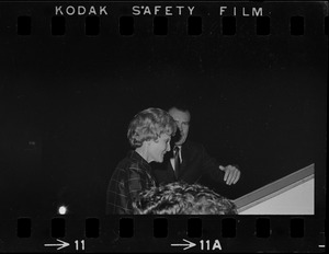 Pat Nixon and Richard Nixon departing from Logan Airport