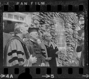 Derek C. Bok, Nathan M. Pusey, and James B. Conant at Harvard graduation ceremonies