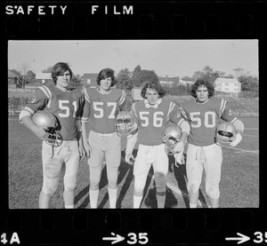 Arlington High School football players Dave Shaughnessy, Brian Driscoll, Joe Johnson, and Arthur Macaris