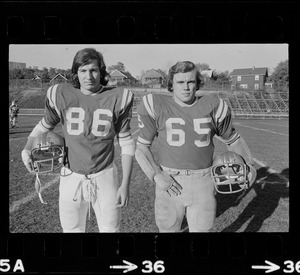 Arlington High School football players Ed Strob and Brain Egan