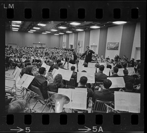 Boston Public Schools Concert Band performing at War Memorial Auditorium, conducted by Peter Siragusa