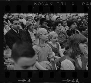 Audience watching Boston Public Schools Concert Band performing at War Memorial Auditorium