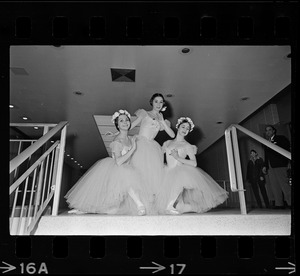 Graceful and beautiful are Carol Ravich, Linda Di Bona and Nina Pillar (l. to r.) as they take the stage of the War Memorial Auditorium for children's ballet performance