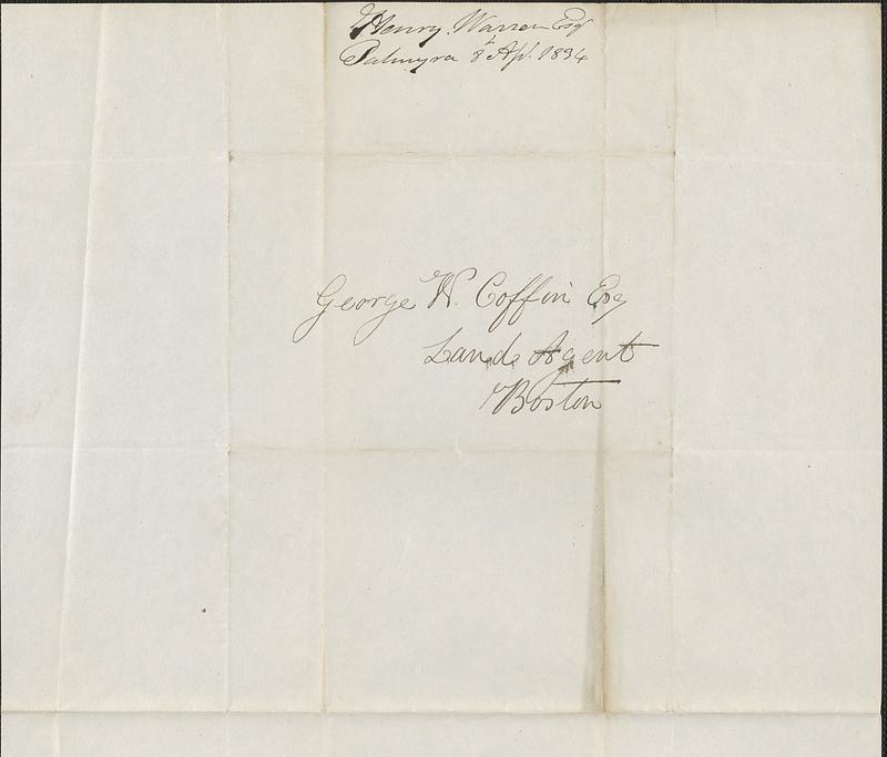 Henry Warren to George Coffin, 8 April 1834 - Digital Commonwealth