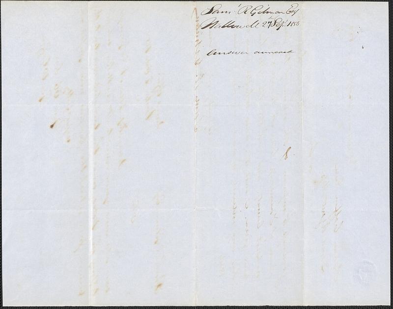 Samuel R. Gilman to George Coffin, 27 September 1850 - Digital Commonwealth