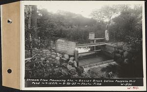 Stream flow measuring station, Beaver Brook below Pepper's mill pond, Ware, Mass., Sep. 30, 1935