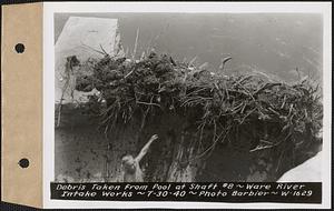 Debris taken from pool at Shaft #8, Ware River Intake Works, Barre, Mass., Aug. 30, 1940