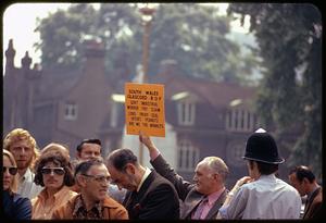 Labor demonstration outside Palace of Westminster, London
