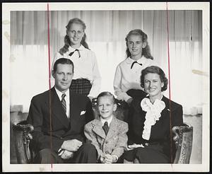 The Tobin Family Seated: His Excellency Maurice J. Tobin, Governor; Maurice, Jr., 8; and Mrs. Helen Tobin. Standing: Helen Louise, 13, and Carol Ann, 11.