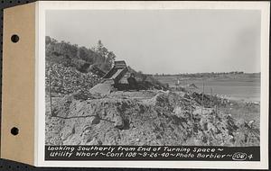 Contract No. 108, Utility Wharves, Quabbin Reservoir, Ware, looking southerly from end of turning space, Ware, Mass., Sep. 26, 1940