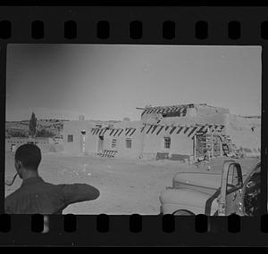 Adobe building, likely New Mexico