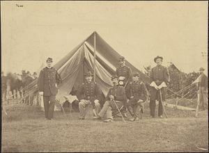 Gen. Robert Nugent and commanding officers of regiments in Irish Brigade, on the Petersburg line