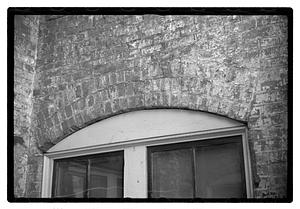 Closeup of a brick building