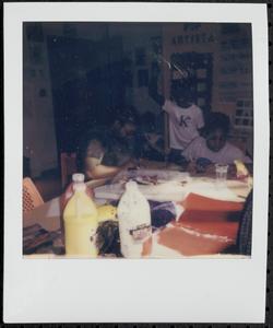 Young people working in art classroom