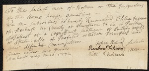 Oliver Standard indentured to apprentice with Elisha Ingram [Ingraham] of Amherst, 22 May 1772