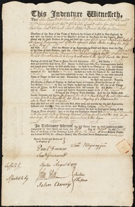 Nepthali [Napthali] Newhall indentured to apprentice with Samuel Ridgway [Ridgaway], Jr. of Boston, 5 August 1772