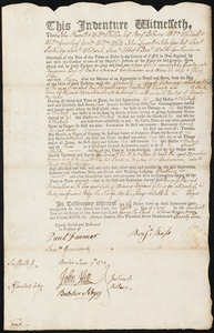 John Crosby indentured to apprentice with Benjamin Bass of Boston, 8 June 1774