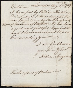 William Hartshorn indentured to apprentice with Nathan Sargeant of Leicester, 23 February 1774
