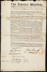 Sarah Draper indentured to apprentice with John Druitt of Boston, 17 February 1775