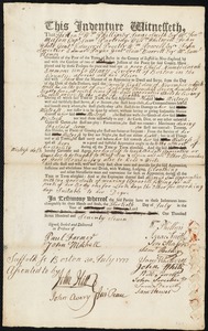 Sarah Emmons indentured to apprentice with Mary Leverett of Boston, 30 July 1777