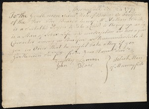 Thomas Goslin indentured to apprentice with Nathan White of Murrayfield, 2 November 1779