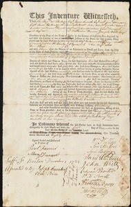 Elizabeth Tailor indentured to apprentice with George Little of Marshfield, 1 December 1781
