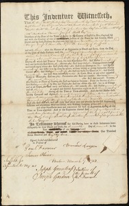 Ann Terrall indentured to apprentice with Edmund Ranger of Boston, 7 March 1782
