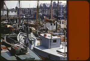 Boats docked at Commercial Wharf, Boston