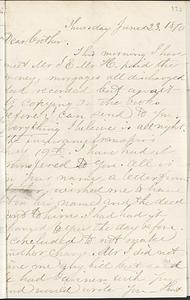 Letter from Ruth Ann B. Strout to John D. Long, June 23, 1870