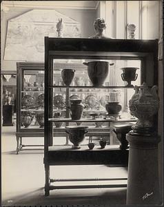 Display cases in Classical art gallery, Museum of Fine Arts, Boston