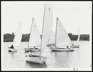 Sail Race on Jamaica Pond as part of features for Fishing Rodeo.