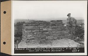 Contract No. 107, Quabbin Hill Recreation Buildings and Road, Ware, sample wall, Ware, Mass., Sep. 12, 1940