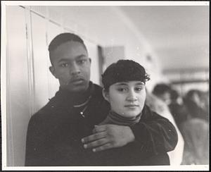 Danny and Madeline Arroyo in the hallway at CRLS