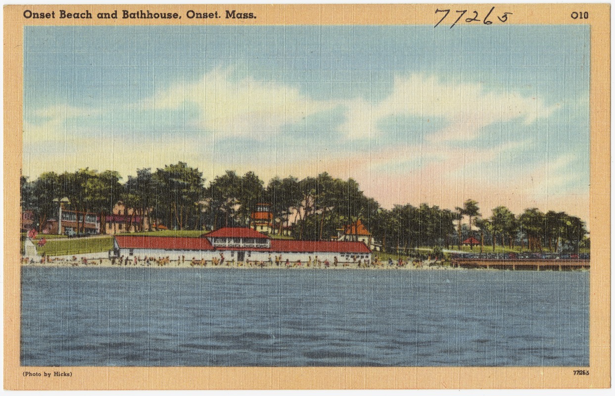 Onset Beach and bathhouse, Onset, Mass.