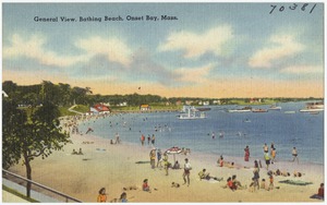 General view, bathing beach, Onset Bay, Mass.