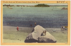 Profile Rock and Wickets Island, Onset Bay, Mass.