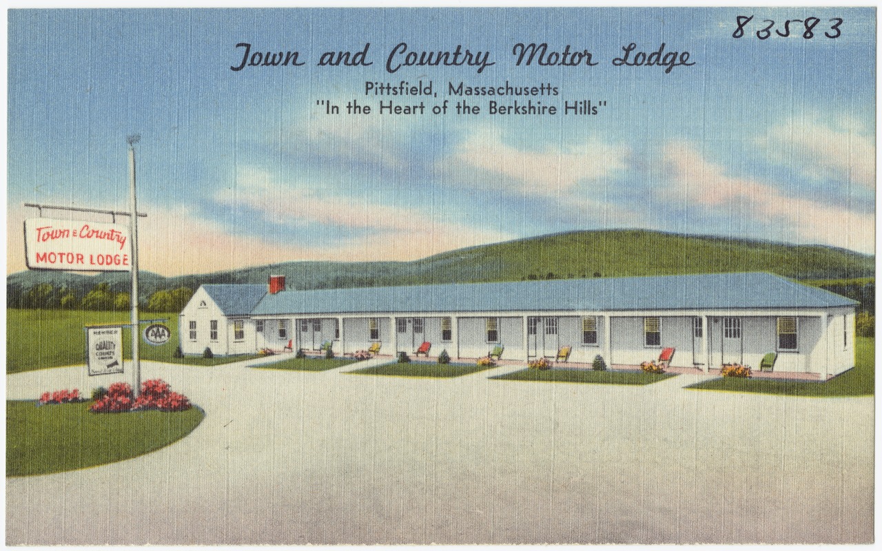 Town and Country Motor Lodge, Pittsfield, Massachusetts, "In the heart of the Berkshires Hills"