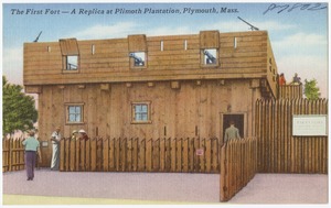 The First Fort -- A replica at Plymouth Plantation, Plymouth, Mass.