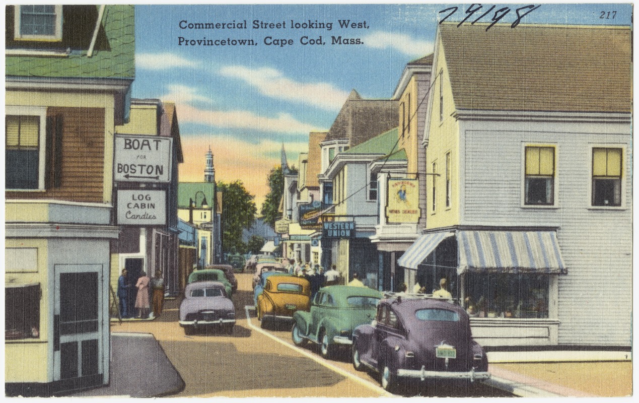 Commercial Street, looking west, Provincetown, Cape Cod, Mass.